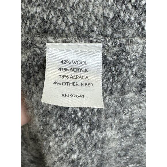 J. Jill Wool Alpaca Blend Marled Full-Zip Sweater Vest Gray Steel Blue Knit Sz M - Picture 4 of 5